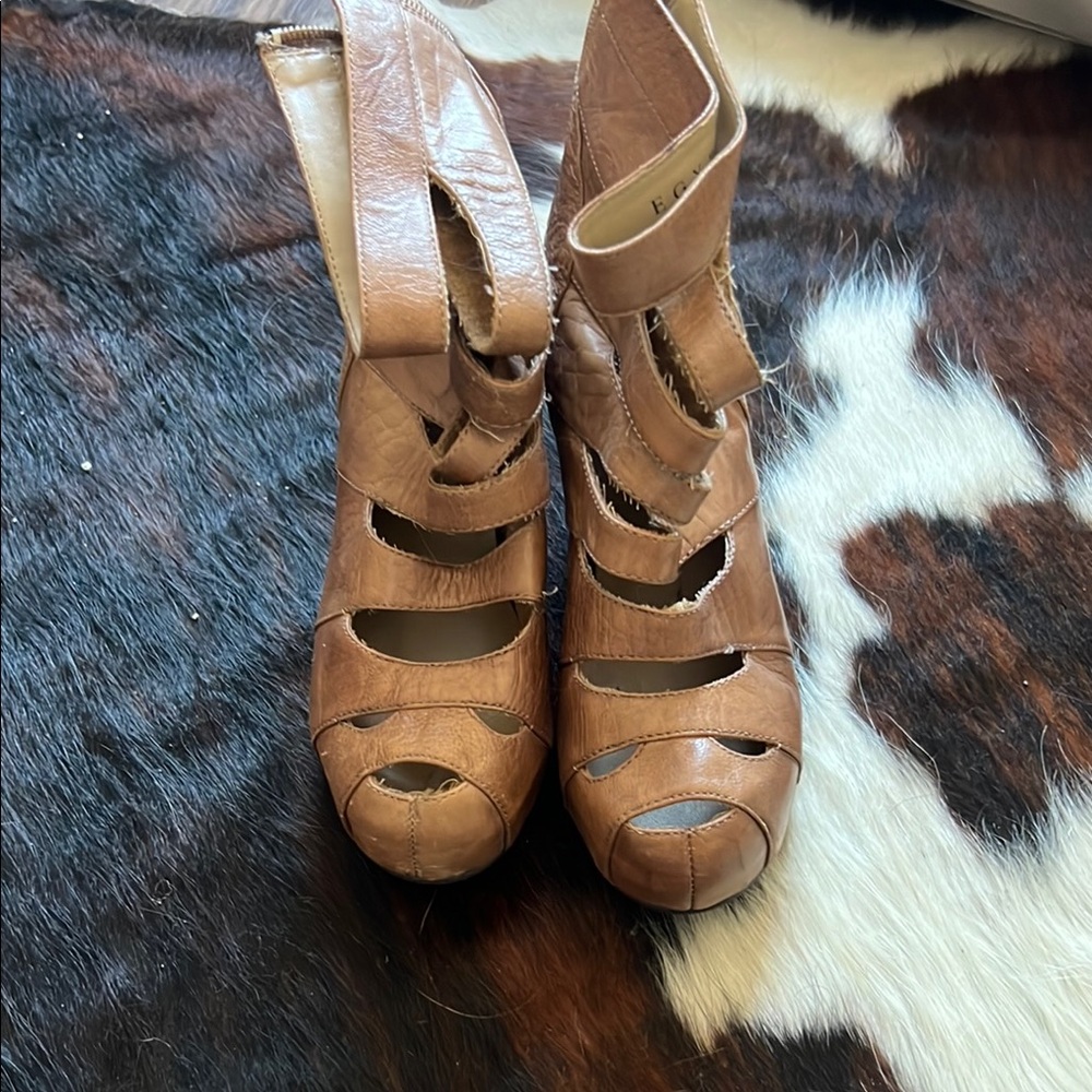 Jeffrey Campbell Tan Heeled Cutout Sandals